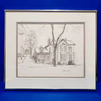 Andrew Baird House Sketch by Denise Tremblay Framed Art – $5