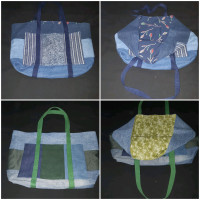 DENIM TOTE BAGS - 21x24 inches