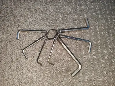 Vintage Tools Hex Key / Allen Wrench Keyring Set - 7 Pieces, View more