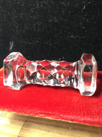 Vtg Cut Glass Crystal Carver 3" Knife Rest
