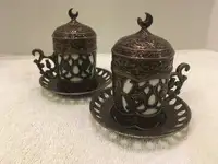 Vintage Retro Antique 2 Made In TURKEY ESPRESSO COFFEE Tea Cups