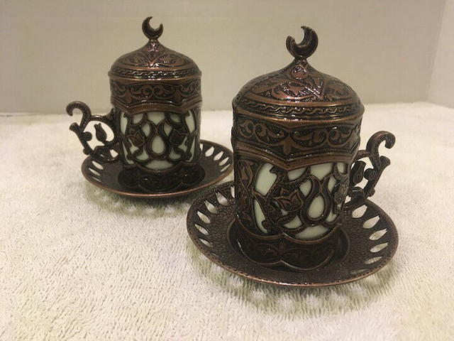 Vintage Retro Antique 2 Made In TURKEY ESPRESSO COFFEE Tea Cups in Arts & Collectibles in Mississauga / Peel Region