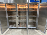 3 Door Stainless Steel Reach-In Cooler on casters.  