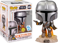 Funko Pop Star Wars The Mandalorian Flying With Blasters GITD