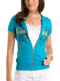 BNWT Guess zip up sweater size xs turquoise