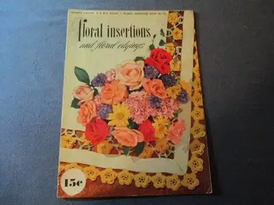 FLORAL INSERTIONS & FLORAL EDGINGS-CLARK'S ANCHOR-1940'S-VINTAGE, View more