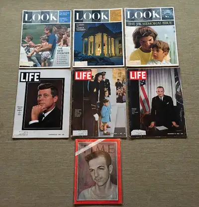 7 JOHN F. KENNEDY Magazines (3 LOOK 3 LIFE 1 TIME), View more