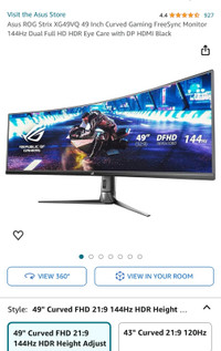 49” ultra wide monitor