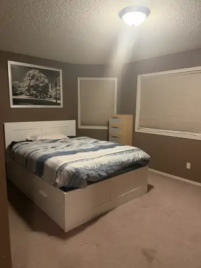 furnished master with ensuite washroom AIRDRIE $950/month, available immediately, No smokers no pets...