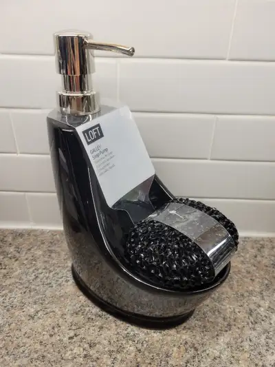 Ceramic Soap Dispenser Pump / Sponge Holder Duo ($16), View more