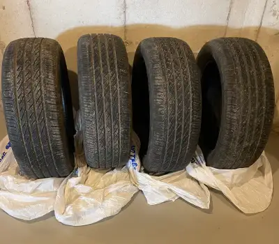Four (4) Bridgestone Turanza EL440 tires 215/55-18 95H. - 6139 km - 8/32 tread depth (9/32 new)