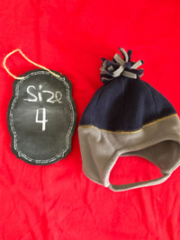 Brand New boys fleece winter hat with Velcro straps - 4T