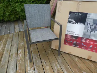 NEW PATIO Set with 6 Stackable chairs & Umbrella +Planter, View more