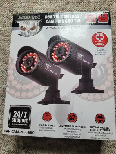 NIGHT OWL 2 PACK OF TVL 650 SECURITY CAMERAS NEW WOW!, View more