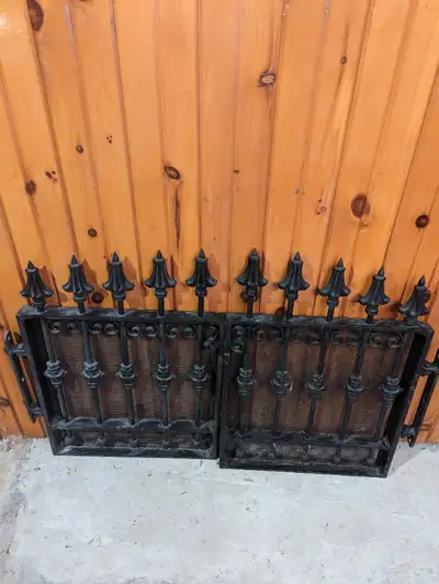 Antique Salvage cast iron fireplace doors, View more