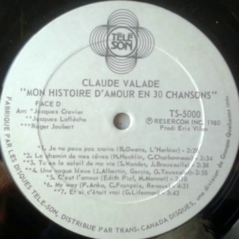 Claude Valade – Mon Histoire d'amour ...2XLP (1980) in CDs, DVDs & Blu-ray in City of Montréal - Image 7