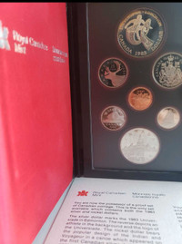 1983 Vintage Canada Mint Proof  Silver Coin Set $1 Silver 