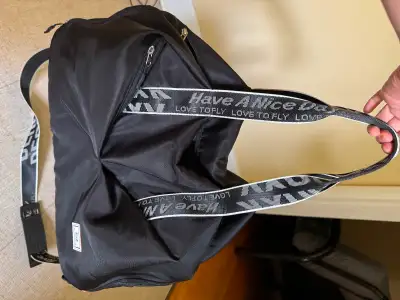 gym bag black ‘have a nice day’, View more