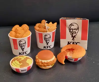 KFC Mini Brands Set F - Fried Chicken Bucket and food miniature, View more