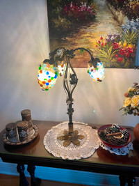 Lampe Grappes de Raisins Verre Murano Vintage Bronze