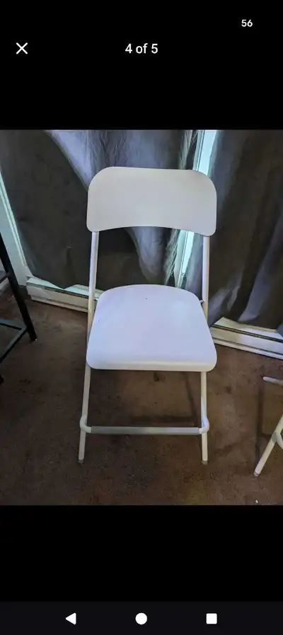 Two items 35 $ per chair. Good as new good for apartments breakfast table . High Chairs foldable.