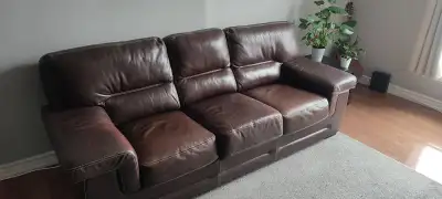 Great condition Faux Leather Sofa + Rug, View more