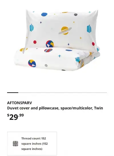 IKEA FJÄLLARNIKA Twin Duvet + AFTONSPARV Duvet Cover – Like Ne, View more