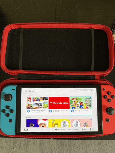 Nintendo Switch OLED (Neon) - Mint Condition + Case & Screen Pro, View more