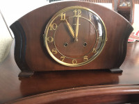 Antique Birks- Ellis mantel winding  chiming clock with keyn