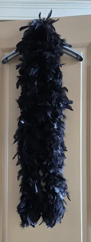 EXQUISITE BLACK MARABOU FEATHER BOA PURCHASED IN PARIS, View more