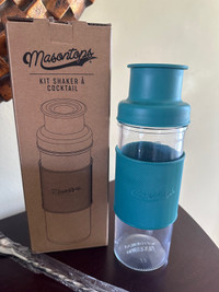 Masontops Glass Mason Jar Cocktail Shaker Kit - NEW 