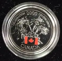 2000 $.25 cent Canada day Colourized coin