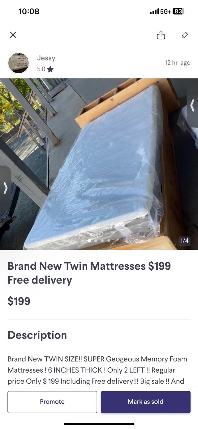Brand New TWIN Mattresses $199 Free Delivery  in Beds & Mattresses in City of Halifax - Image 4