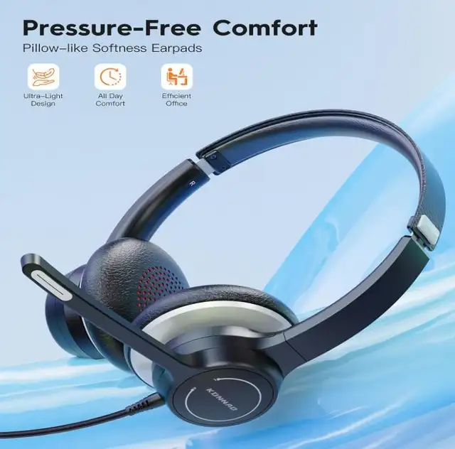 USB Headset with Microphone, 3.5mm Wired Computer Headsets with in Speakers, Headsets & Mics in Markham / York Region - Image 3