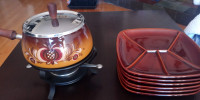 Fondue pots and plates