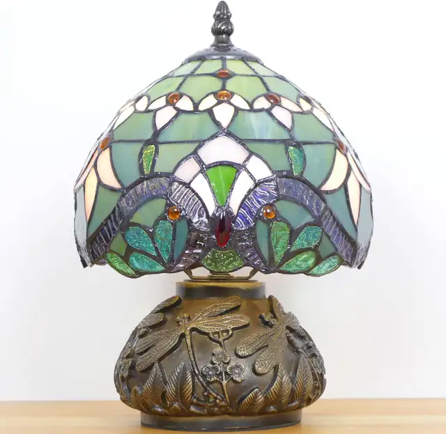 Small Tiffany Mushroom Table Lamp Baroque Style Shade W8H11 Inch in Indoor Lighting & Fans in City of Toronto - Image 8