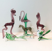 Italian Murano Miniature Glass Art Figurines Set of 6