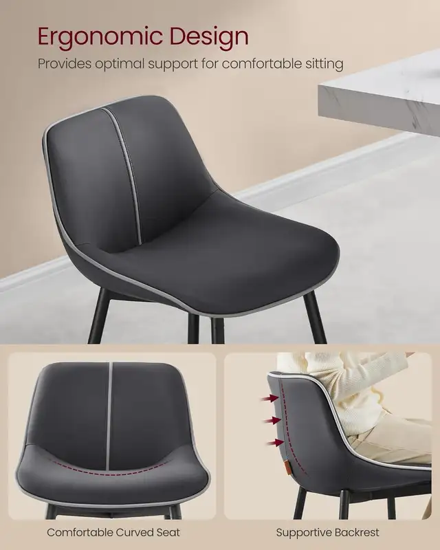 Counter Height Bar Stool with Back, Ergonomic Backrest, Synthet in Chairs & Recliners in Markham / York Region - Image 6