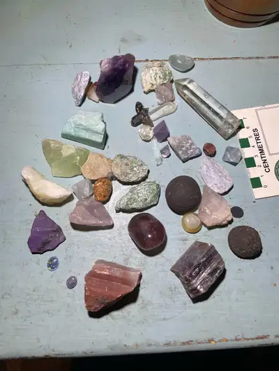 collection of crystals and colorful stones, View more