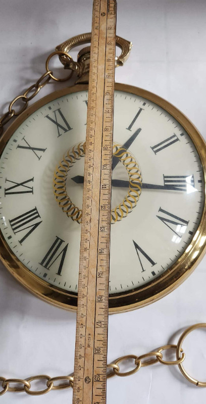 Antique United Psychedelic Solid Brass Pocket Watch Wall Clock in Arts & Collectibles in City of Toronto