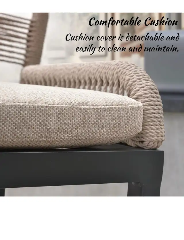 PURPLE LEAF Patio Counter Height Aluminum Frame Chair Set of 2 B in Patio & Garden Furniture in Hamilton - Image 6