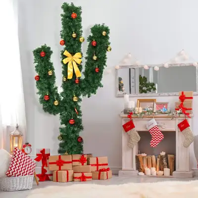 NEW Costway 7 ft. Pre-Lit Cactus Artificial Christmas Tree, View more
