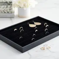 7 Slots Ring Earrings Jewelry Tray Holder Display Organizer