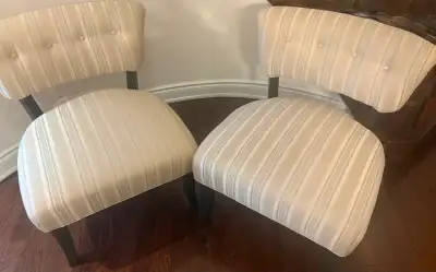 Set of Two Striped Accent Chairs, View more