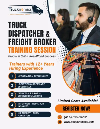 Best Dispatch and Freight Brokerage Training 12+years Experience, View more