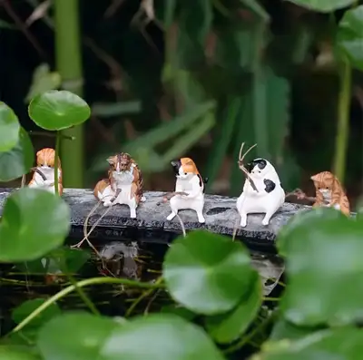 Fishing Cat Fish Tank Decor, View more