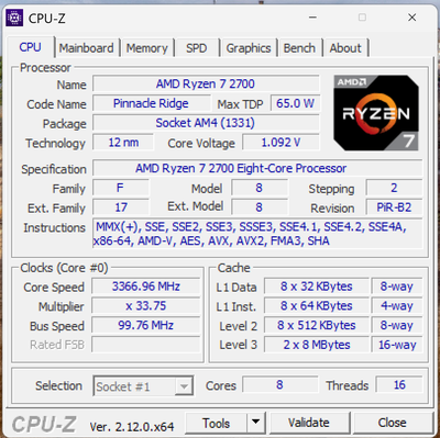 AMD Ryzen 7 2700, 500gb NVME, 32 GB DDR4, Win11P Wi-Fi and antennas Asus Radeon RX 580 8GB DDR5 Come...