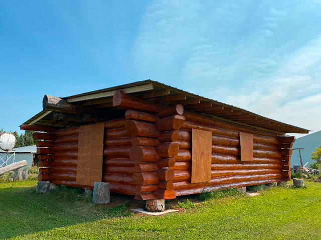 Log Cabin Hand Scribed Shrink Notch 24’x32’ Temporary Roof - RTM in Houses for Sale in Nipawin - Image 2