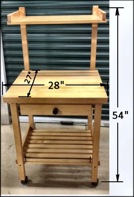 Mobile Butcher Block & Microwave Table in Other Tables in Hamilton - Image 2