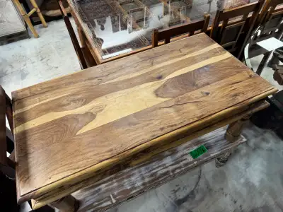 Table de salon en bois de rose, table basse bois de rose massif, View more